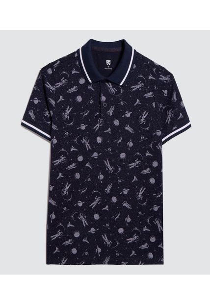Polo Para Niño Manga Corta Color Azul  Marca Ostu #80110092