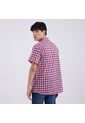Camisa Para Hombre Manga Corta Con Bolsillo Color Rojo Marca Ostu #60010562 de Ostu