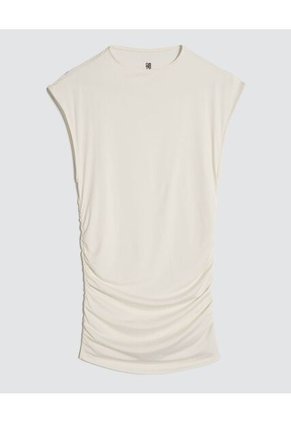 Camiseta Para Mujer Manga Corta Color Crema Marca Ostu #40092296