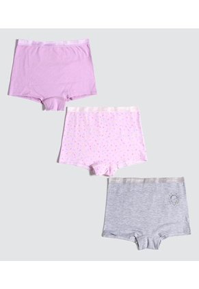 Ropa Interior Para Niña Ostu Color PackX3 Material Poliéster 60% Algodón 33% Elastano 7%