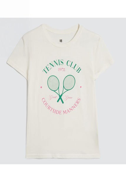 Camiseta Para Mujer Manga Corta Color Crema Marca Ostu #40092347