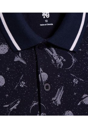 Polo Para Niño Manga Corta Color Azul Marca Ostu #80110092