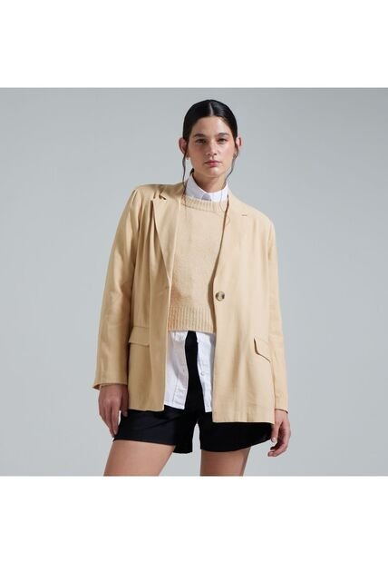 Blazer Para Mujer Blazer Color Café  Marca Ostu #40400011