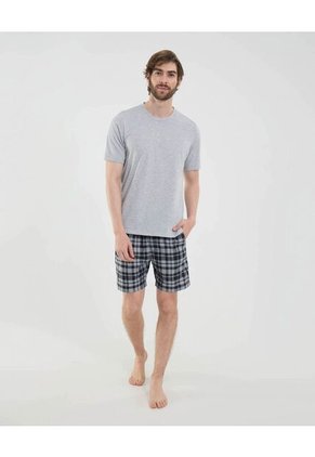 Pijama Para Hombre M/C P/C Color Gris Marca Ostu #60040198