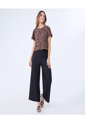 Camiseta Para Mujer Manga Corta Cuello Redondo Color Café Marca Ostu #40092421