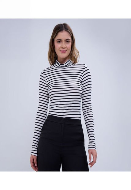 Camiseta Para Mujer Manga Larga Color Crudo Marca Ostu #40092117