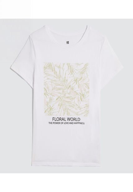 Camiseta Para Mujer Manga Corta Cuello Redondo Color Avena Marca Ostu #40092375