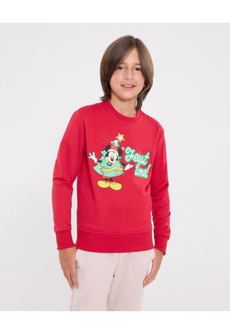 Buzo  Infantil Niño Cuello Redondo Color Rojo Marca Ostu #80060202 Ostu