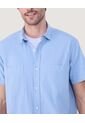 Camisa Para Hombre Manga Corta Con Bolsillo Color Azul Claro Marca Ostu #60010747 de Ostu