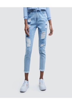 Jean Para Mujer Mom Color Azul  Marca Ostu #40160215