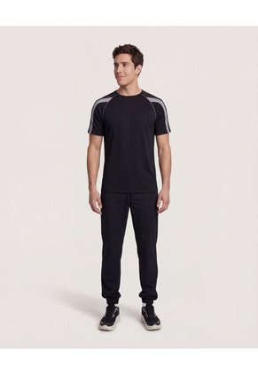 Camiseta  Para Hombre Manga Corta Cuello Redondo Color Negro Marca Ostu #60091854