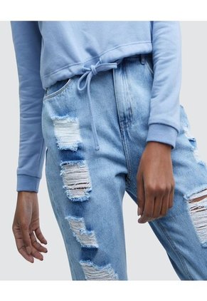 Jean Para Mujer Mom Color Azul  Marca Ostu #40160215