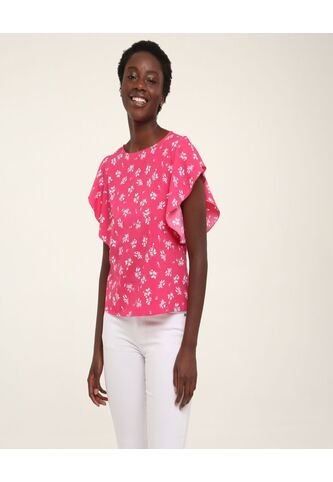 Blusa Para Mujer Manga Corta Color Rosado  Marca Ostu #40120727 Ostu