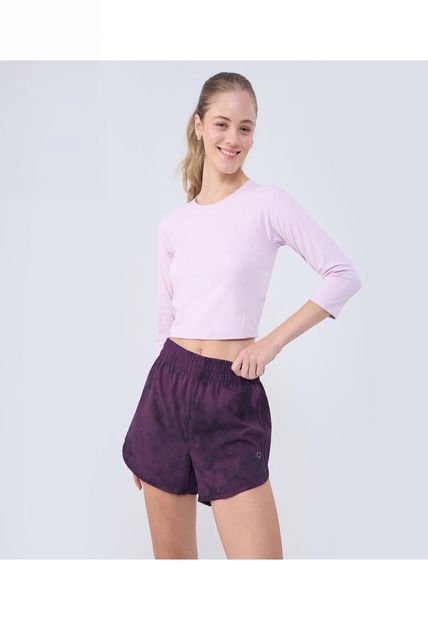 Crop Top Para Mujer Manga 3/4 Color Rosa Marca Ostu #40092291