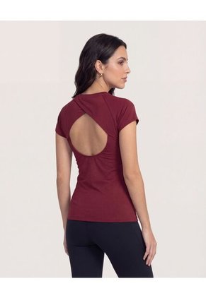 Camiseta Para Mujer Manga Corta Color Vino Marca Ostu #40092168