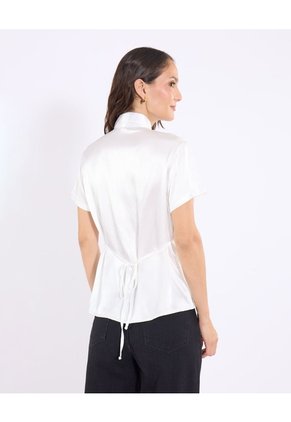 Camisa  Para Mujer Manga Corta Color Crudo Marca Ostu #40010372