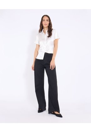 Camisa  Para Mujer Manga Corta Color Crudo Marca Ostu #40010372