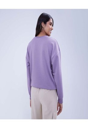 Buzo Para Mujer Cuello Redondo Color Lila  Marca Ostu #40060344
