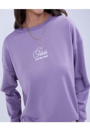 Buzo Para Mujer Cuello Redondo Color Lila  Marca Ostu #40060344