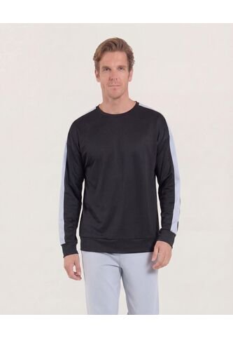 Buzo  Para Hombre Cuello Redondo Color Negro Marca Ostu #60060595 Ostu