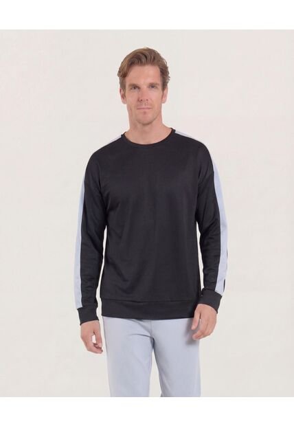 Buzo  Para Hombre Cuello Redondo Color Negro Marca Ostu #60060595