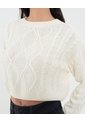 Saco Para Mujer Cuello Redondo Color Crema Marca Ostu #40330074 de Ostu