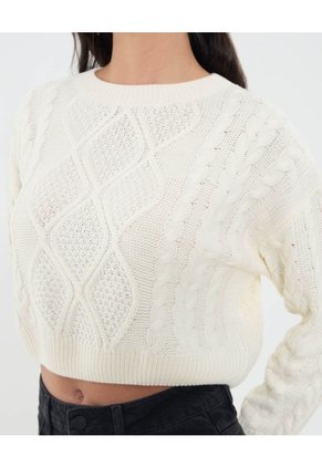 Saco Para Mujer Cuello Redondo Color Crema Marca Ostu #40330074