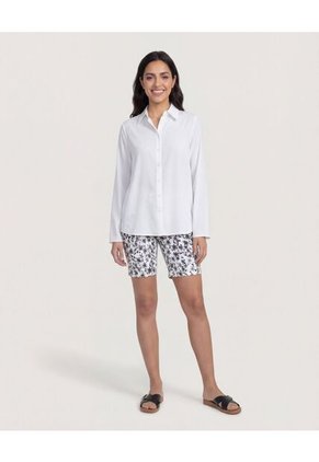 Camisa  Para Mujer Manga Larga Color Crema Marca Ostu #40010350