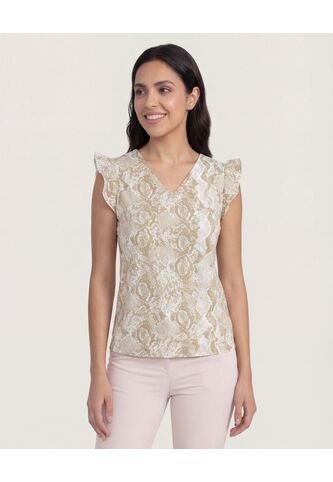 Blusa Para Mujer Manga Corta Color Verde  Marca Ostu #40121038 Ostu