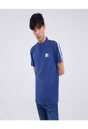 Polo Para Hombre Cuello Mao Sin Bolsillo Color Azul Marca Ostu #60110528