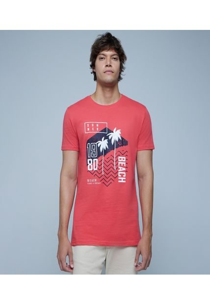 Camiseta Para Hombre Manga Corta Color Rojo Marca Ostu #60091214