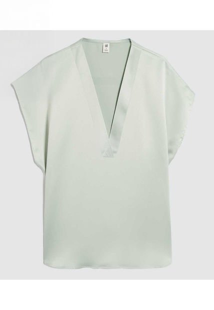 Blusa Para Mujer Manga Corta Color Verde Claro Marca Ostu #40121109