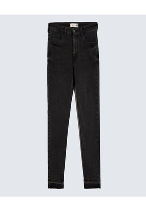 Jeans Skinny Con Desgastes Para Mujer Negro Ostu