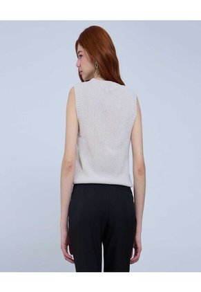 Chaleco Para Mujer Tejido Color Beige Marca Ostu #40250017