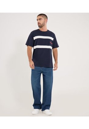 Camiseta Para Hombre Manga Corta Cuello Redondo Color Azul Marca Ostu #60091836