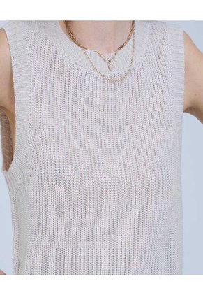 Chaleco Para Mujer Tejido Color Beige Marca Ostu #40250017