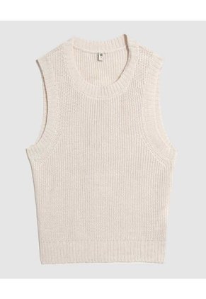 Chaleco Para Mujer Tejido Color Beige Marca Ostu #40250017