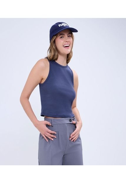 Crop Top Para Mujer Crop Top Color Azul Oscuro Marca Ostu #40092241