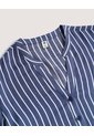 Blusa Basica Manga ¾  Para Mujer Azul Ostu de Ostu