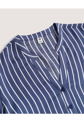 Blusa Basica Manga ¾ Para Mujer Azul Ostu