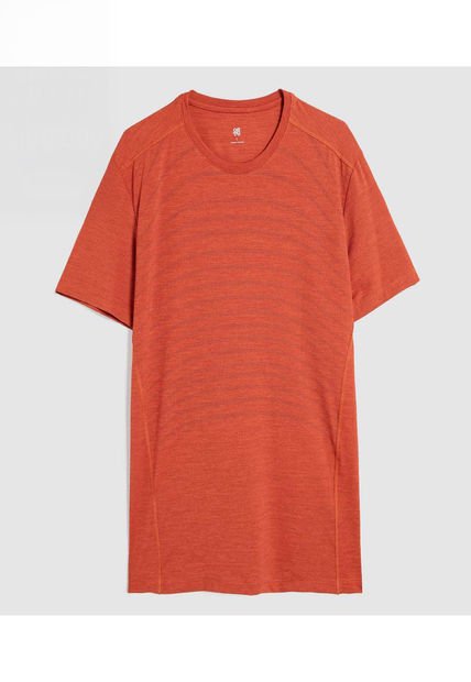 Camiseta Para Hombre Manga Corta Cuello Redondo Color Naranja Marca Ostu #60091510