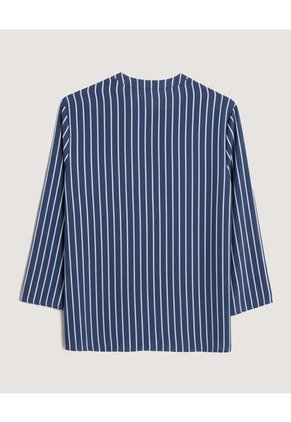 Blusa Basica Manga ¾ Para Mujer Azul Ostu