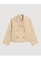 Chaqueta Trench Corta Doble Botón  Para Mujer Camel Ostu de Ostu