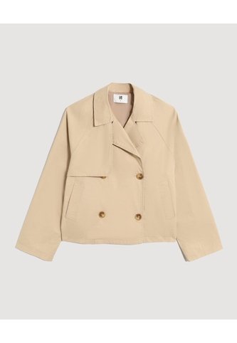 Chaqueta Trench Corta Doble Botón  Para Mujer Camel Ostu Ostu