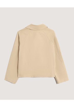 Chaqueta Trench Corta Doble Botón Para Mujer Camel Ostu