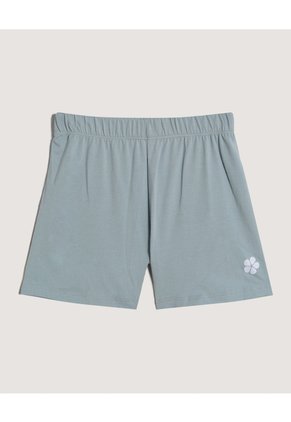 Pijama Estampada Con Short Infantil Niña Gris Ostu