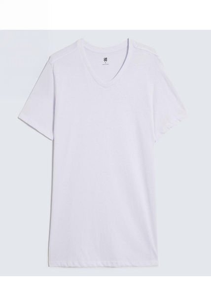 Camiseta Para Hombre Manga Corta Cuello V Color Blanco Marca Ostu #60091591