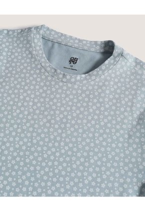 Pijama Estampada Con Short Infantil Niña Gris Ostu
