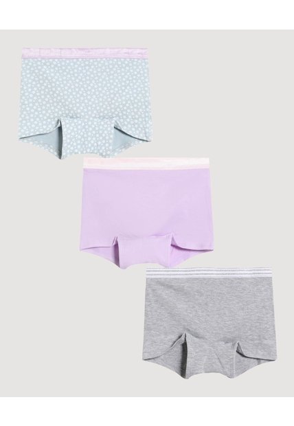 Boxer Niña Pack X3 Unicolor Y Estampado X3 Infantil Niña Surtido Ostu