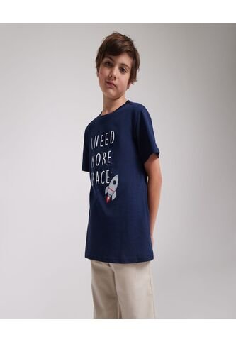 Camiseta Para Niño Manga Corta Color Azul  Marca Ostu #80090134 Ostu